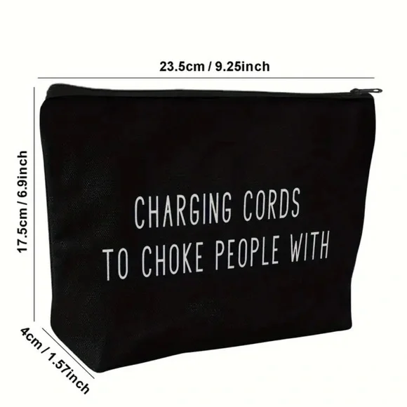 Black Charging Cords To Choke People With Makeup Bag - Picture 3 of 3